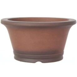 Bonsaischale 18x18x9cm Antik-Braun Rund Unglasiert