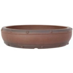 Bonsaischale 25x25x6cm Antik-Braun Rund Unglasiert