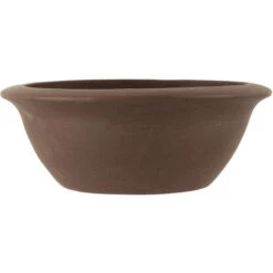 Bonsaischale 29x29x10cm Dunkelbraun Rund Unglasiert