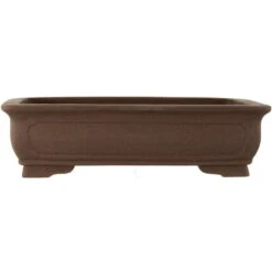 Bonsaischale 34.5x26x9cm Dunkelbraun Rechteckig Unglasiert