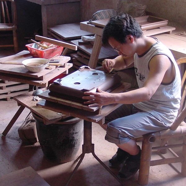 Bonsaischale 35x35x13cm Antik-Braun Rund Unglasiert – Bild 4