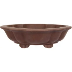 Bonsaischale 36x31x10.5cm Braun Lotusförmig Unglasiert