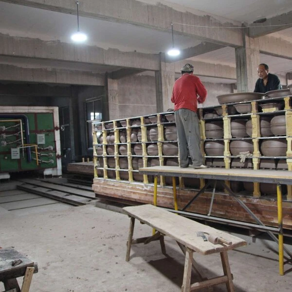 Bonsaischale 36x31x10.5cm Braun Lotusförmig Unglasiert – Bild 6