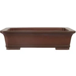 Bonsaischale 36.5x29.5x9cm Antik-Braun Rechteckig Unglasiert