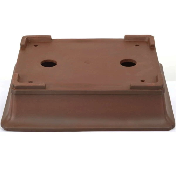 Bonsaischale 36.5x29.5x9cm Antik-Braun Rechteckig Unglasiert – Bild 2