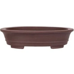 Bonsaischale 37x29.5x9cm Braun Oval Unglasiert