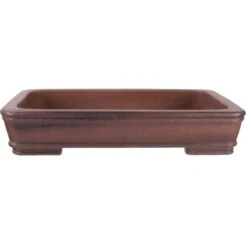 Bonsaischale 37.5x26x7.5cm Antik-Braun Rechteckig Unglasiert