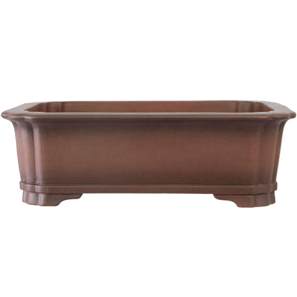 Bonsaischale 46x35.5x14cm Antik-Braun Rechteckig Unglasiert
