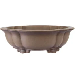 Bonsaischale 47x41x14cm Antik-Grau Lotusförmig Unglasiert
