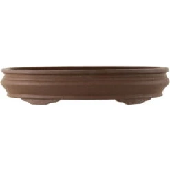 Bonsaischale 50x37x9.5cm Dunkelgrau Oval Unglasiert