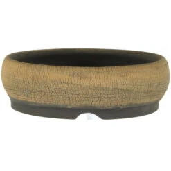 Bonsaischale 15.5x15.5x4.5cm Hellbraun Rund Unglasiert