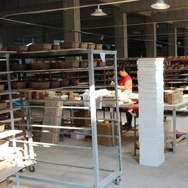 Bonsaischale 16x12x5.5cm Antik-Rotbraun Oval Unglasiert – Bild 4