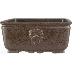 Bonsaischale 20.5x20.5x9cm Dunkelbraun Quadratisch Unglasiert
