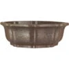 Bonsaischale 23x23x7.5cm Dunkelbraun Achteckig Unglasiert