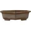 Bonsaischale 22.5x19.5x5.5cm Dunkelbraun Sechseckig Unglasiert