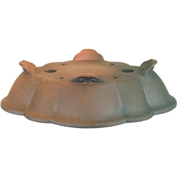 Bonsaischale 25x20.5x6cm Dunkelbraun Lotusförmig Unglasiert – Bild 2