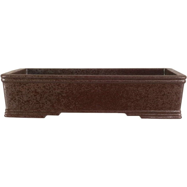 Bonsaischale 25.5x19x6cm Dunkelbraun Rechteckig Unglasiert