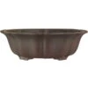 Bonsaischale 27x27x8.5cm Dunkelbraun Achteckig Unglasiert