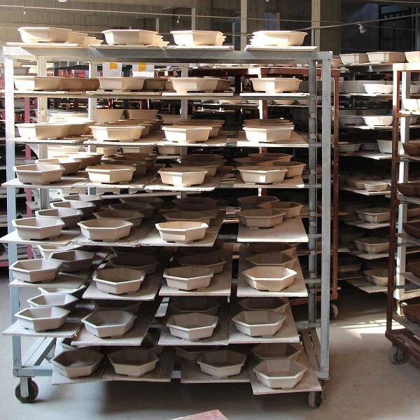 Bonsaischale 32.5x26x5.5cm Dunkelbraun Oval Unglasiert – Bild 3