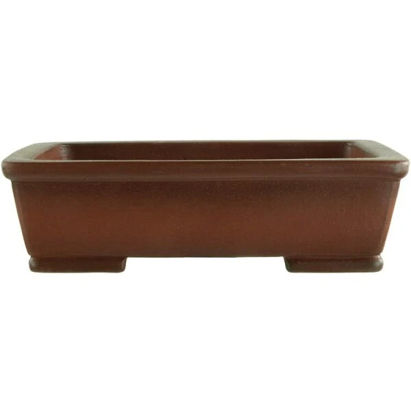 Bonsaischale 14x10.5x3.8cm Masteredition Antik Braun Rechteckig Unglasiert