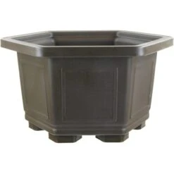 Bonsaischale 33.6x33.6x20.3cm Dunkelbraun Sechseckig Kunststoff
